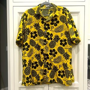 Pittsburgh Pirates Baseball  floral pineapple Hawaiian button up shirt. …